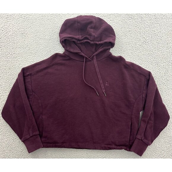 Sweaty Betty Hoodie Burgundy Hooded Pockets Pullover Activewear - Picture 1 of 16